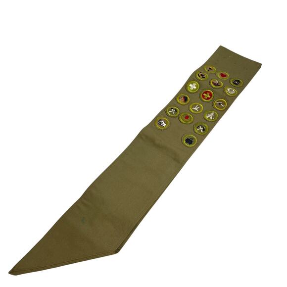Vintage BSA 1930's 40's Boy Scout Sash with 17 Merit Badges TYPE C